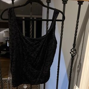 Elegant Black Lace Women's Top Size XL